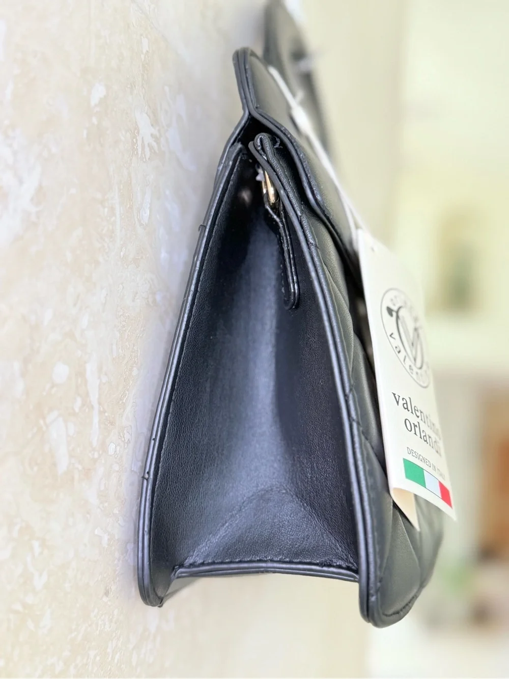 Valentino Orlandi Quilted Black Top-Handle Crossbody NWT